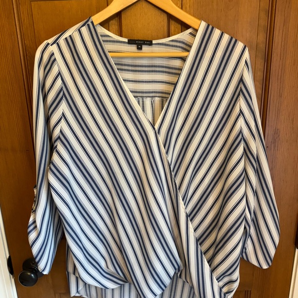 West Kei Navy and White Striped Blouse - Picture 1 of 4